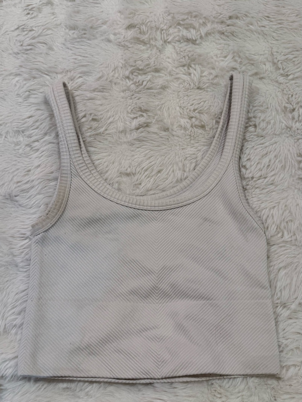 Women's Ribbed Tank Crop Top - Cream